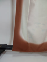 ほぼ美品 女性 着物 訪問着 風景模様 金彩 手描き 正絹 手縫い ピンク色 Japanese kimono