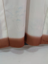 ほぼ美品 女性 着物 訪問着 風景模様 金彩 手描き 正絹 手縫い ピンク色 Japanese kimono