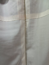 美品 女性 着物 小紋 茶屋辻文様(風景模様) 鬼ちりめん 正絹 手縫い 赤茶色系