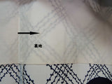 美品 浴衣 注染 団扇模様  japanese yukata 日本製品 白色系