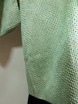 総絞り 羽織 鹿子絞り 薄い緑色  日本製 絹製 Kimono jacket