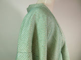 総絞り 羽織 鹿子絞り 薄い緑色  日本製 絹製 Kimono jacket