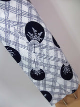 美品 浴衣 注染 団扇模様  japanese yukata 日本製品 白色系