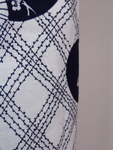 美品 浴衣 注染 団扇模様  japanese yukata 日本製品 白色系