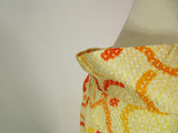 美品 総絞り 羽織 オレンジ色 花模様 日本製 絹製 Kimono jacket