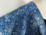 総絞り 羽織 水色 花模様 日本製 絹製 Kimono jacket