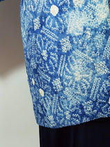 総絞り 羽織 水色 花模様 日本製 絹製 Kimono jacket