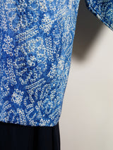 総絞り 羽織 水色 花模様 日本製 絹製 Kimono jacket