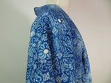 総絞り 羽織 水色 花模様 日本製 絹製 Kimono jacket
