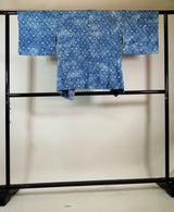 総絞り 羽織 水色 花模様 日本製 絹製 Kimono jacket