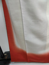 女性 着物 紬着物 幾何学模様 正絹 手縫い グレー色 Japanese kimono