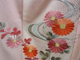 豪華 総絞り 日本刺繍 訪問着 オシドリ文様 アンティーク 絹のダイヤモンド