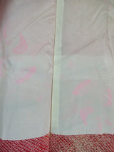 美品 羽織 総絞り 赤色系 絹のダイヤモンド 花模様 絹製品 日本製品 Kimono jacket