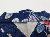 ほぼ美品 注染め 叩き染め 浴衣 朝顔模様 レトロ  Japanese yukata  青色系