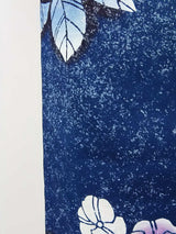 ほぼ美品 注染め 叩き染め 浴衣 朝顔模様 レトロ  Japanese yukata  青色系