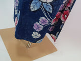 ほぼ美品 注染め 叩き染め 浴衣 朝顔模様 レトロ  Japanese yukata  青色系