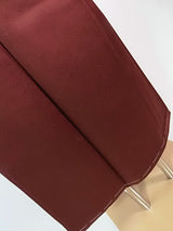 ほぼ美品 女性 着物 色無地 日本の家紋入  正絹 手縫い 臙脂色系(茶色っぽい赤)