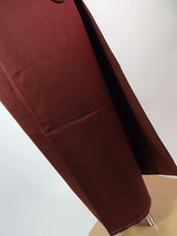 ほぼ美品 女性 着物 色無地 日本の家紋入  正絹 手縫い 臙脂色系(茶色っぽい赤)