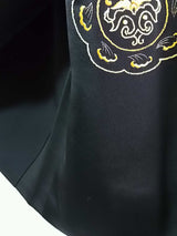 黒羽織 幻の鳥鳳凰模様 相良刺繍 日本の家紋入り 絹製品 日本製品 Kimono jacket