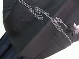 美品 黒羽織 花模様 日本刺繍 絹製品 日本製品 Kimono jacket