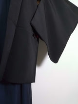 美品 黒羽織 花模様 日本刺繍 絹製品 日本製品 Kimono jacket