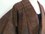 未使用 紬着物 十日町 キリバメ模様 Japanese kimono 絹製 日本製品 美品