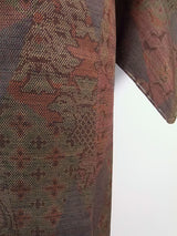 未使用 紬着物 十日町 キリバメ模様 Japanese kimono 絹製 日本製品 美品