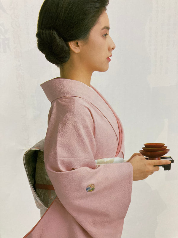 kimono gown  kimono robe 　kimono Obi 着物　色無地