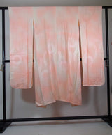 振袖 フルセット（長襦袢・袋帯・帯揚げ・帯締め）友禅 花扇面文様 薄紅×生成り 古典美 逸品     Full set / Ready to wear