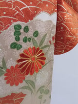 Luxury Furisode Kimono｜雲取り花文様 金駒刺繍 金彩 正絹 Silk Japanese Formal Kimono