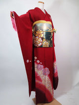 新品 Furisode Kimono Full Set 正絹 桜文様 花文様 袋帯・やまと誂え刺繍半衿長襦袢・帯揚げ・帯締め付き Ready to Wear 逸品