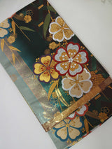 新品 Furisode Kimono Full Set 正絹 桜文様 花文様 袋帯・やまと誂え刺繍半衿長襦袢・帯揚げ・帯締め付き Ready to Wear 逸品