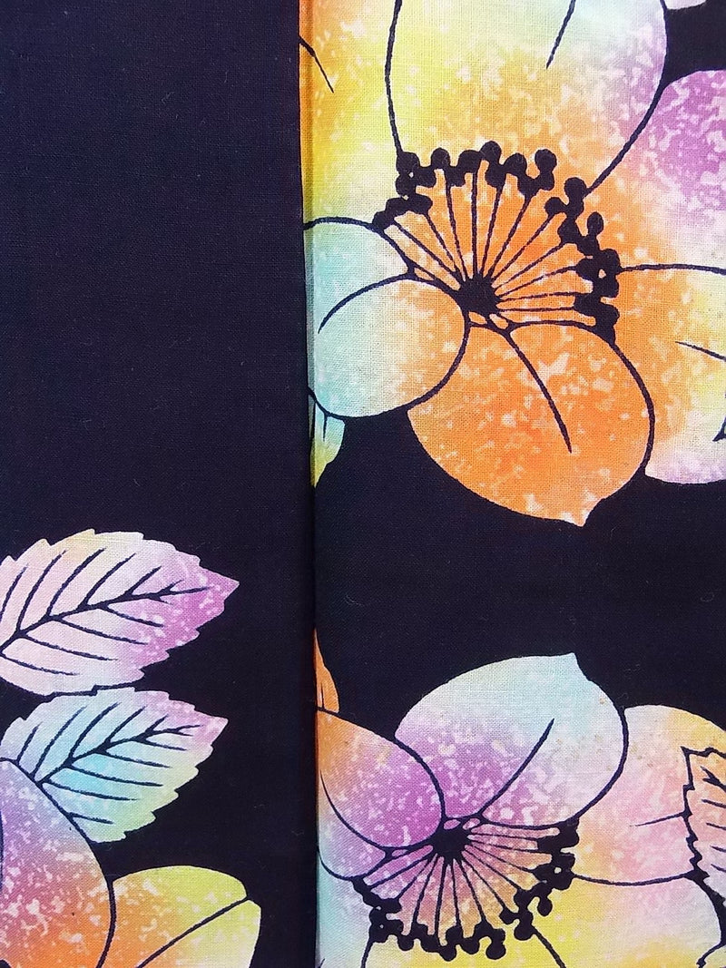 Yukata pour-dye, design floral, adulte mignon, tissu peigné, teint à l'indigo