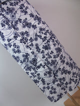 Almost beautiful, yukata, hand-stitched with floral design, combed fabric, SS size, white