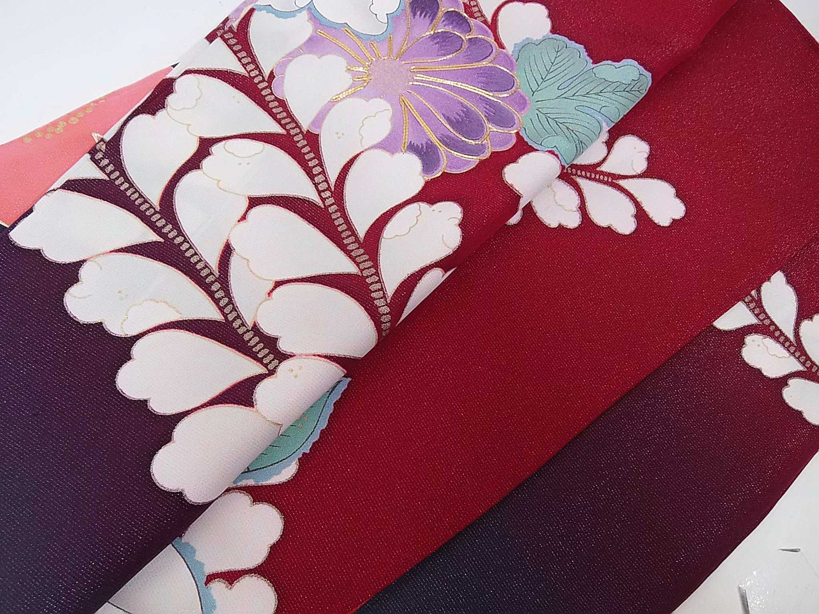 美品 豪華 振袖 幻の花辻ヶ花文様 金通糸 金駒刺繍 正絹 ブルーグレー