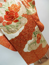 Luxury Furisode Kimono｜雲取り花文様 金駒刺繍 金彩 正絹 Silk Japanese Formal Kimono