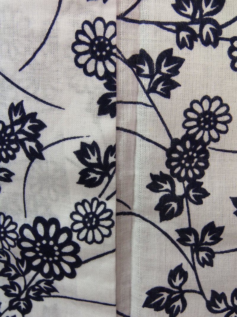 Almost beautiful, yukata, hand-stitched with floral design, combed fabric, SS size, white