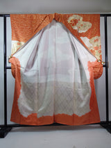 Luxury Furisode Kimono｜雲取り花文様 金駒刺繍 金彩 正絹 Silk Japanese Formal Kimono