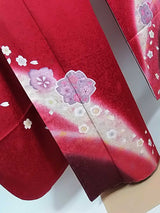 新品 Furisode Kimono Full Set 正絹 桜文様 花文様 袋帯・やまと誂え刺繍半衿長襦袢・帯揚げ・帯締め付き Ready to Wear 逸品