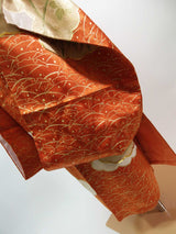 Luxury Furisode Kimono｜雲取り花文様 金駒刺繍 金彩 正絹 Silk Japanese Formal Kimono