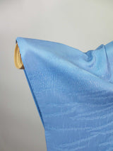 美品 振袖 長襦袢セット 作家物 正絹 金彩 銀通糸 花文様 上品ブルー系 ガード加工済　Easy-to-wear furisode