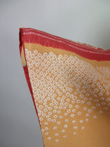 New Silk Furisode Kimono | Kanoko Shibori Floral Pattern Gold Leaf Pure Silk Red and Black Gradation Japanese Formal Kimono