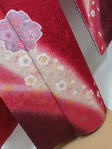 新品 Furisode Kimono Full Set 正絹 桜文様 花文様 袋帯・やまと誂え刺繍半衿長襦袢・帯揚げ・帯締め付き Ready to Wear 逸品