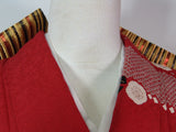 New Silk Furisode Kimono｜鹿子絞り 花文様 金彩 正絹 赤黒ぼかし Japanese Formal Kimono
