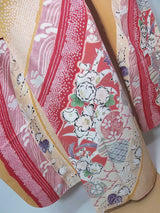 New Silk Furisode Kimono | Kanoko Shibori Floral Pattern Gold Leaf Pure Silk Red and Black Gradation Japanese Formal Kimono