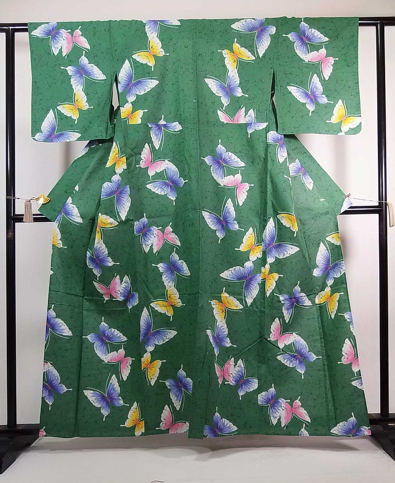 新品未使　浴衣　ふり…く　個性的　蝶々 34627-9-