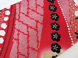 New Silk Furisode Kimono｜鹿子絞り 花文様 金彩 正絹 赤黒ぼかし Japanese Formal Kimono