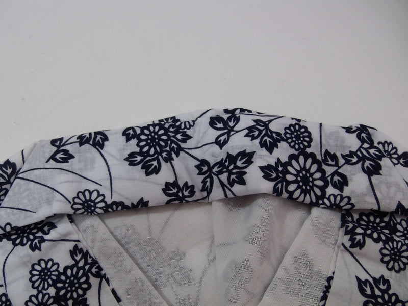 Almost beautiful, yukata, hand-stitched with floral design, combed fabric, SS size, white