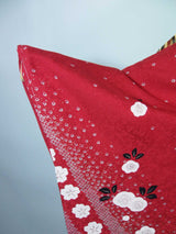 New Silk Furisode Kimono｜鹿子絞り 花文様 金彩 正絹 赤黒ぼかし Japanese Formal Kimono