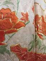 Luxury Furisode Kimono｜雲取り花文様 金駒刺繍 金彩 正絹 Silk Japanese Formal Kimono
